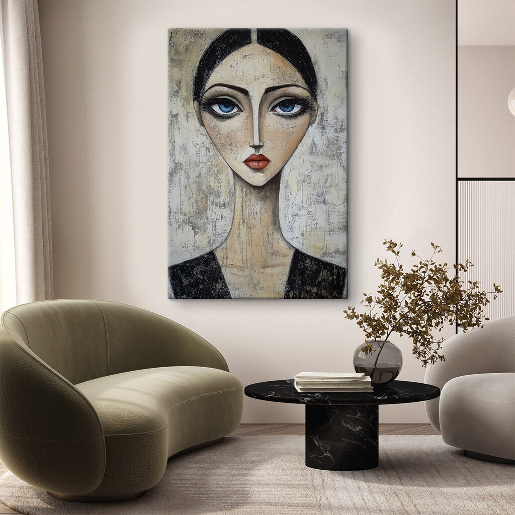 Portret met blauwe ogen — interieur 1