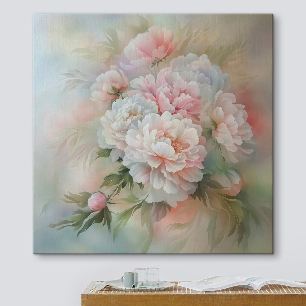 Pioenrozen in zachte pasteltinten — interieur 2