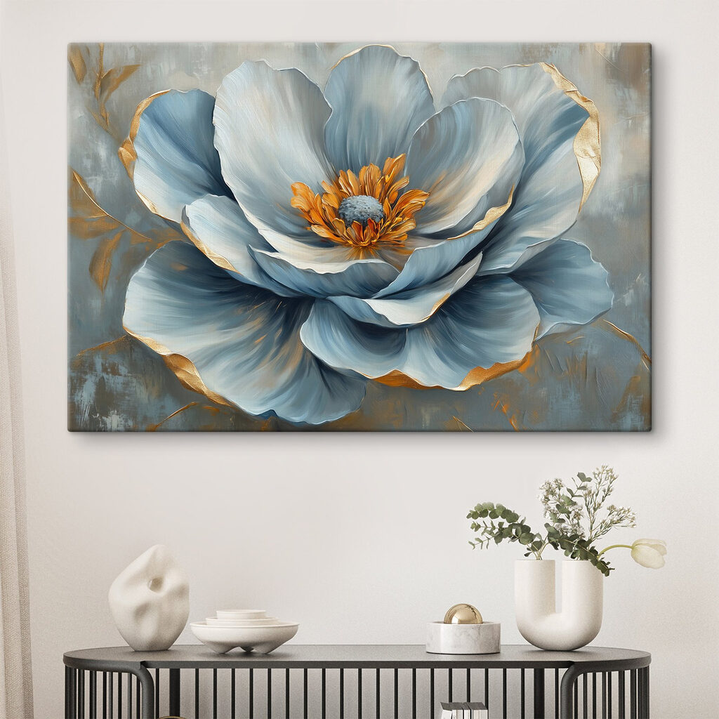Blauwgrijze kelk ontvouwt zich — interieur 2