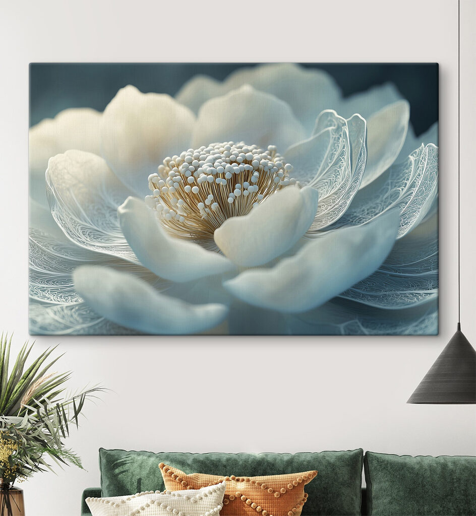 Witte bloem, ragfijne nerven — interieur 3