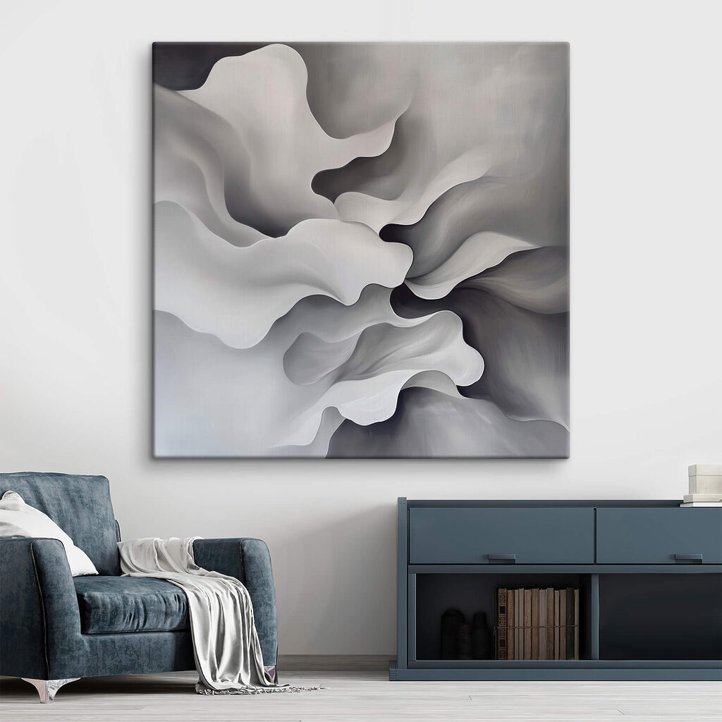 Witte plooien ontmoeten grijs — interieur 2