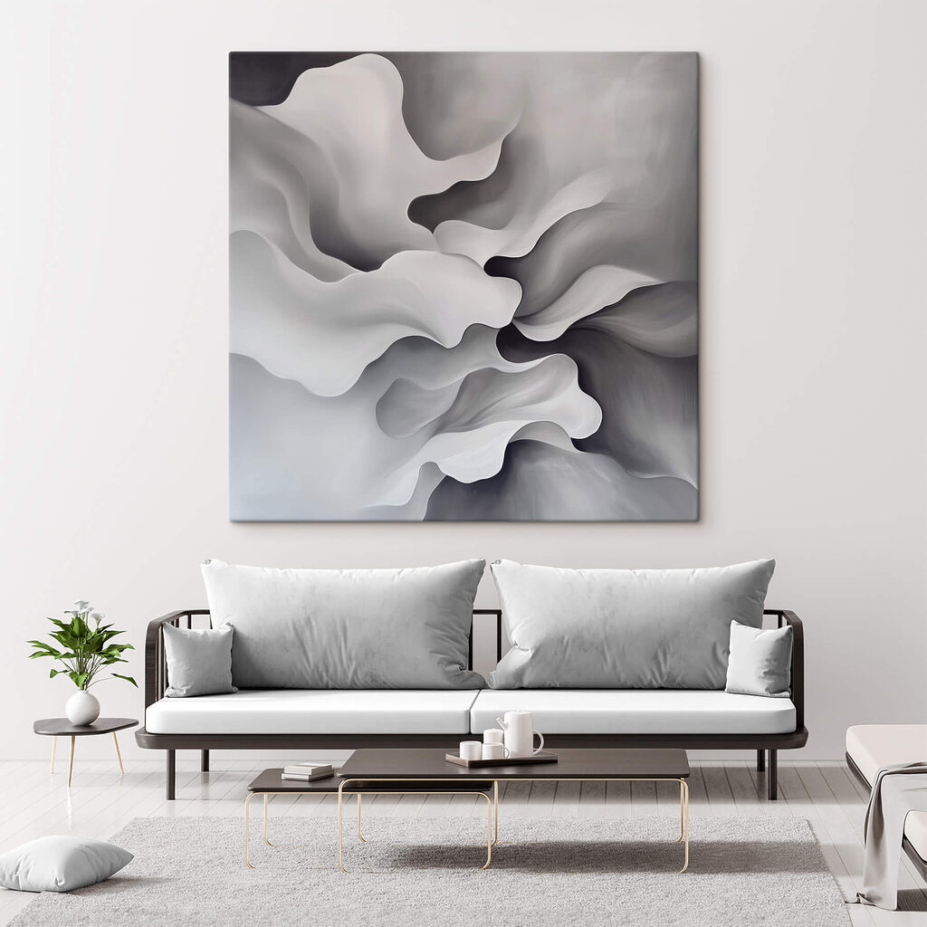 Witte plooien ontmoeten grijs — interieur 1
