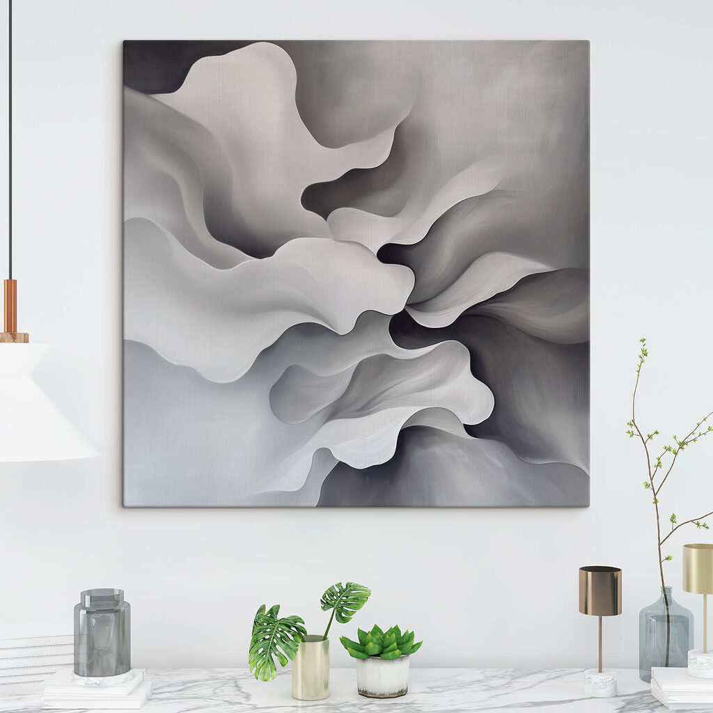 Witte plooien ontmoeten grijs — interieur 3