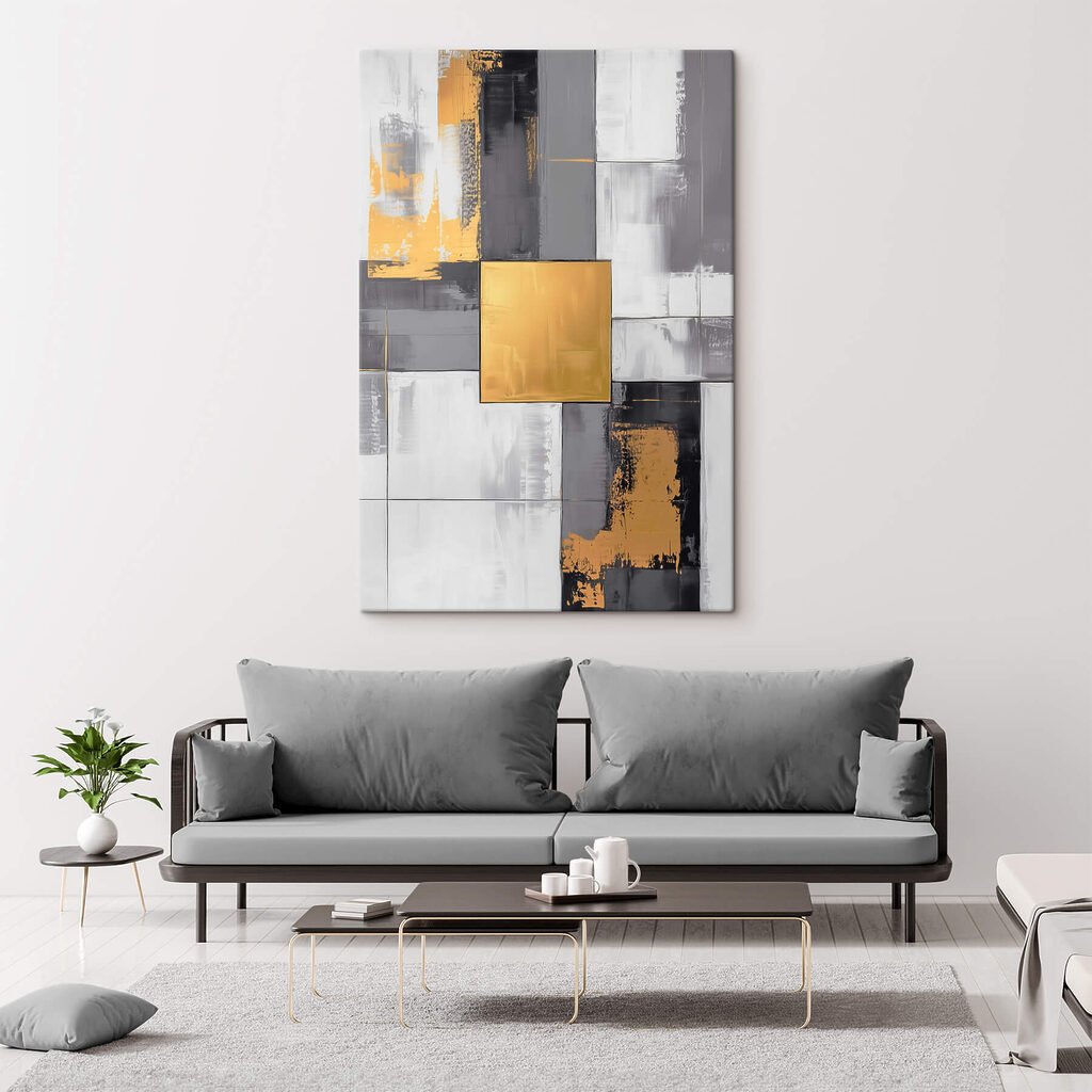 Gouden vierkant tussen zwartwit — interieur 2