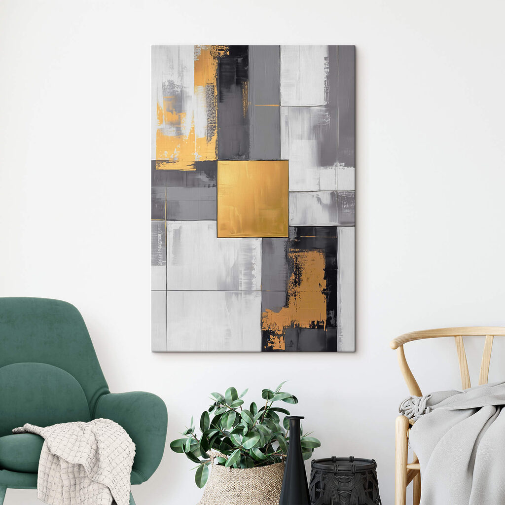 Gouden vierkant tussen zwartwit — interieur 3