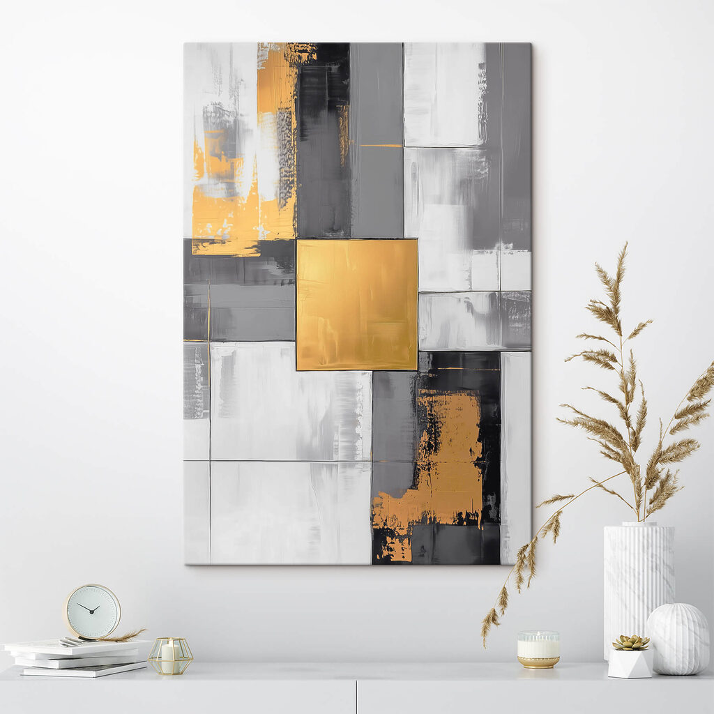 Gouden vierkant tussen zwartwit — interieur 1