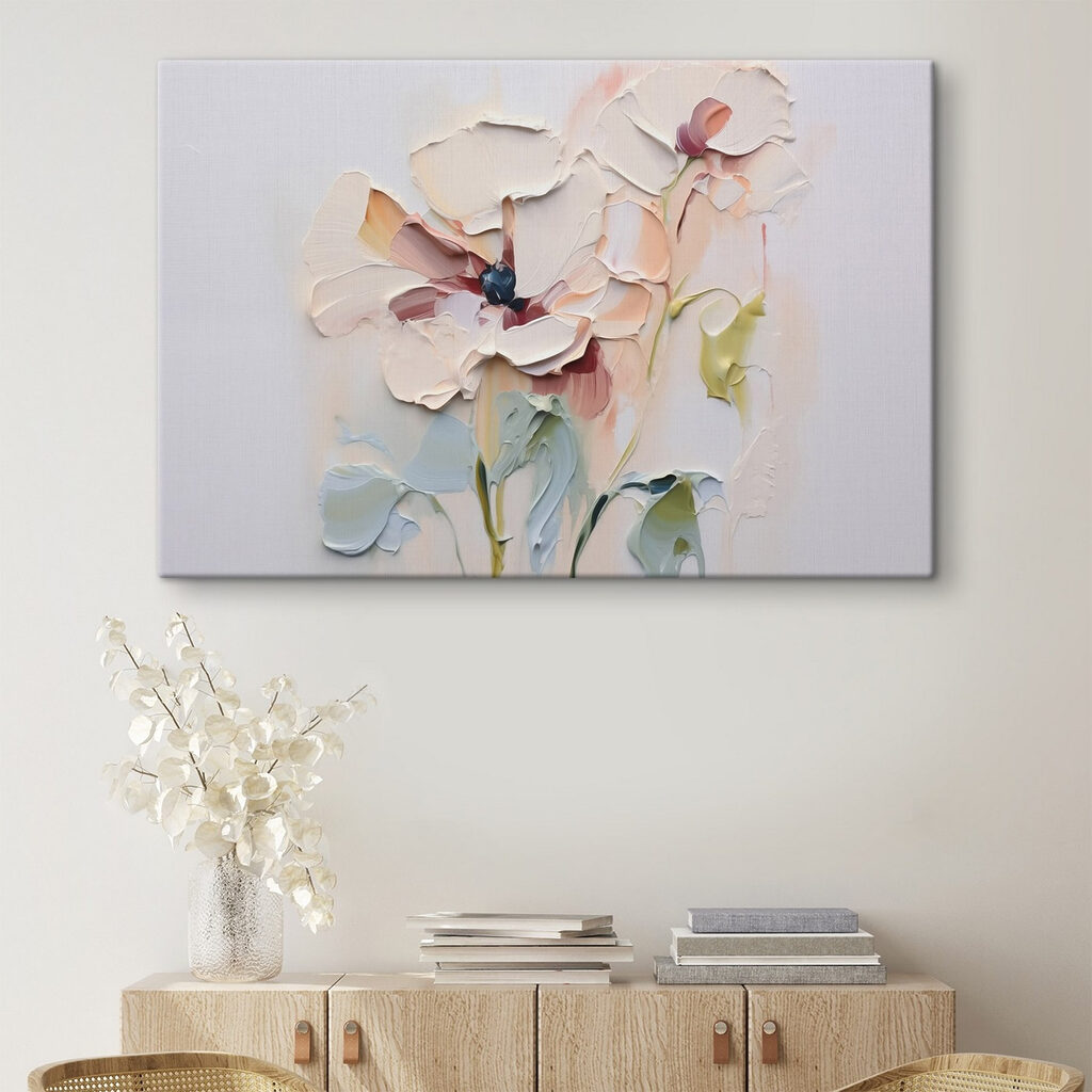 Pastelbloemen op bleke verf — interieur 2
