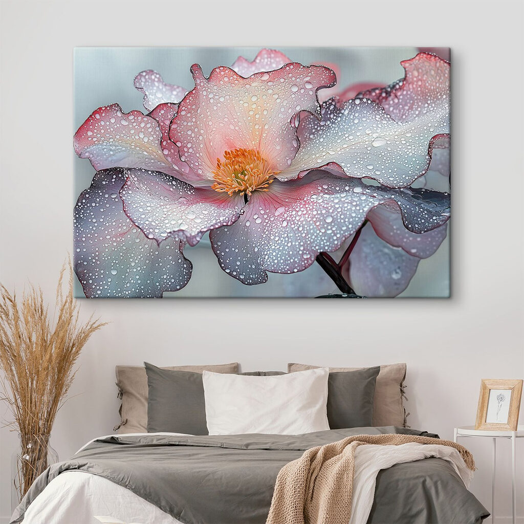 Roze bloem vol dauwlicht — interieur 2
