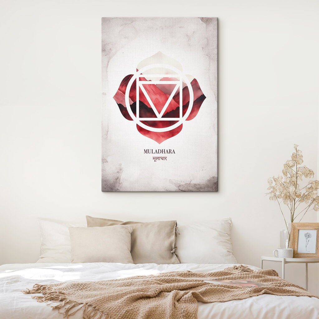 Wortelchakra in rode aquarel — interieur 1