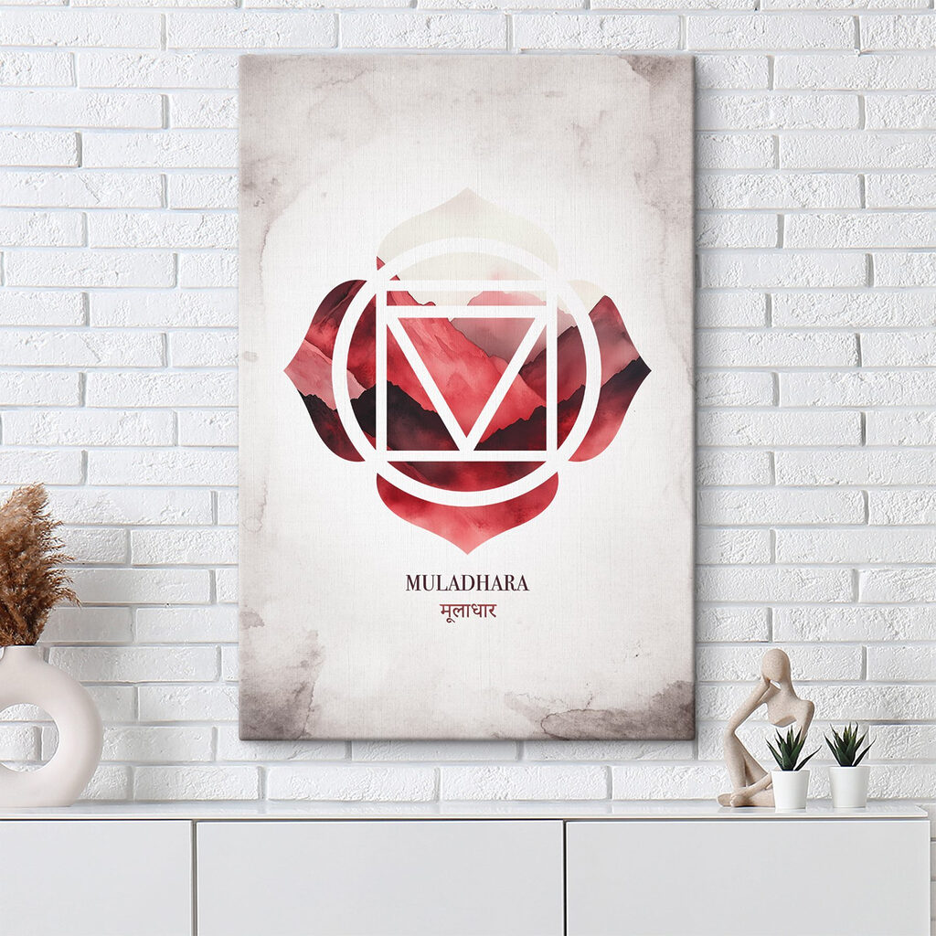 Wortelchakra in rode aquarel — interieur 2