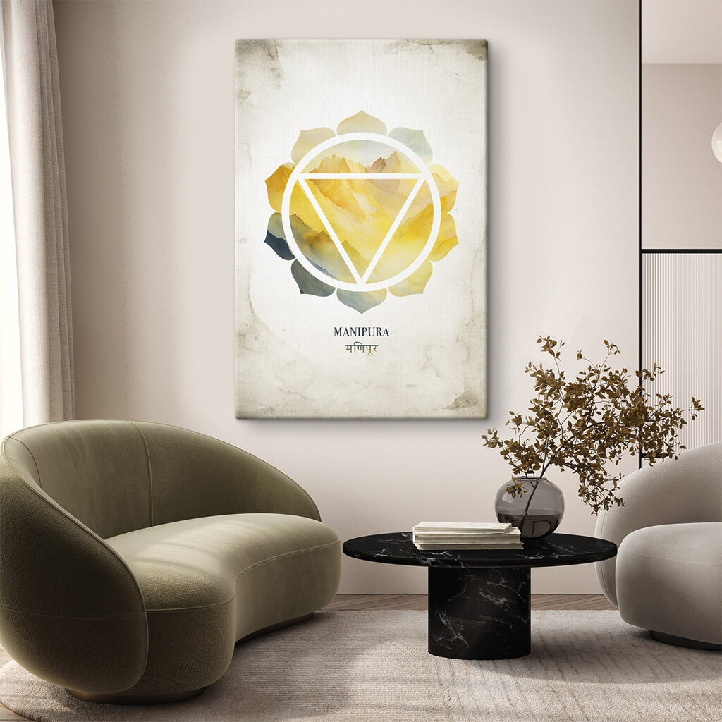 Zonnevlechtchakra in gele aquarel — interieur 1