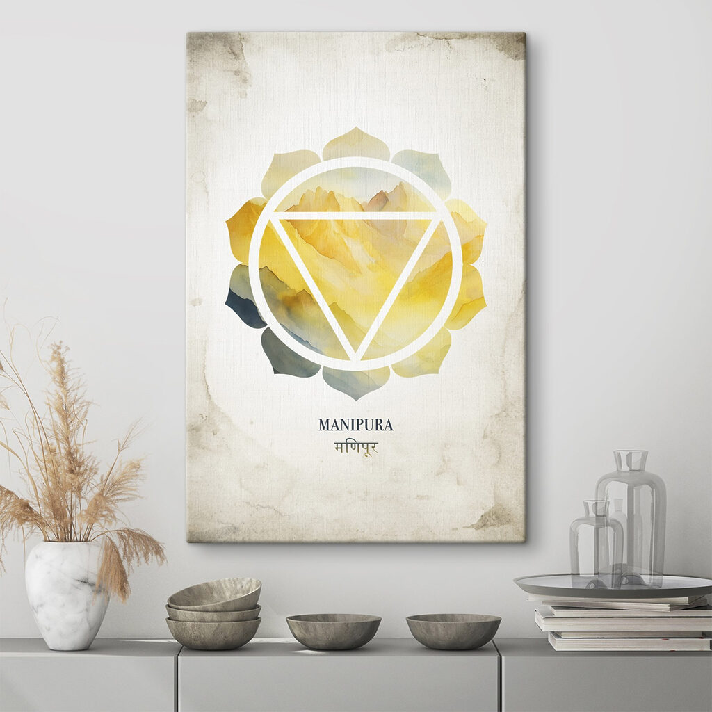 Zonnevlechtchakra in gele aquarel — interieur 2