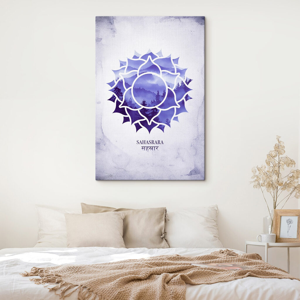Kruinchakra in paarse aquarel — interieur 2