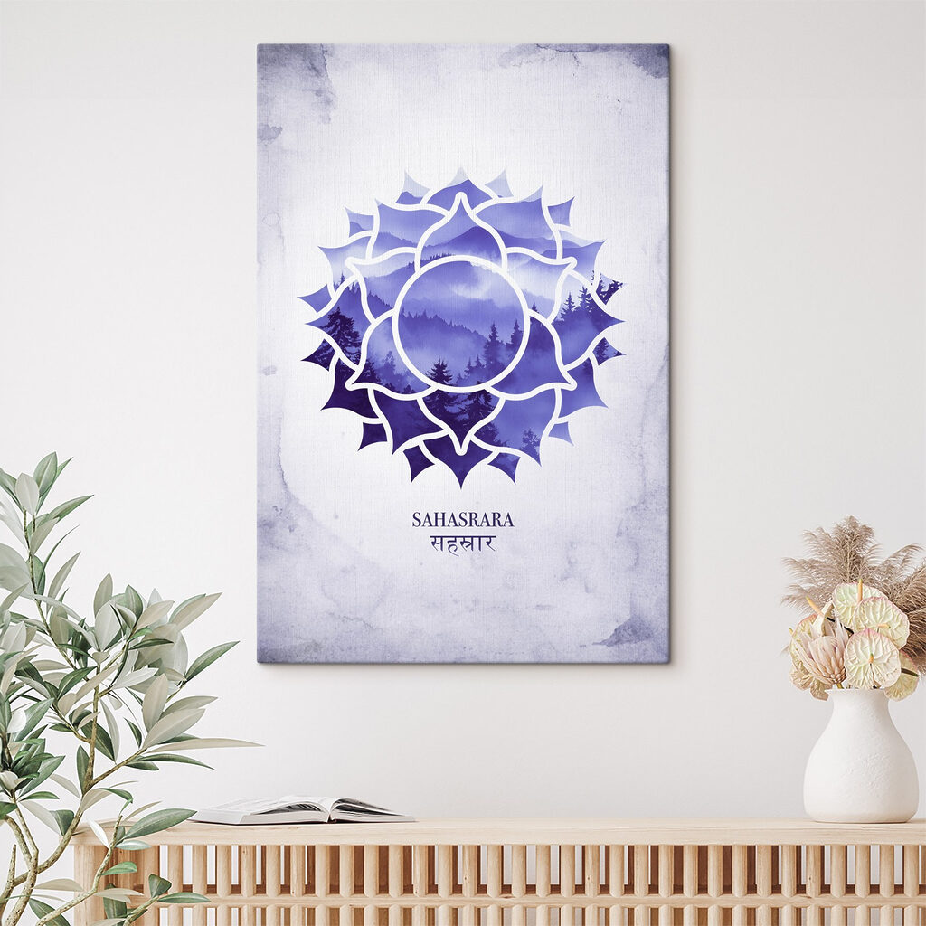 Kruinchakra in paarse aquarel — interieur 1