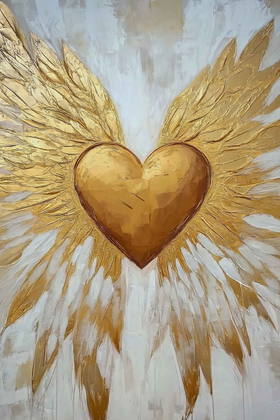 Hart met gouden vleugels — volledig ontwerp