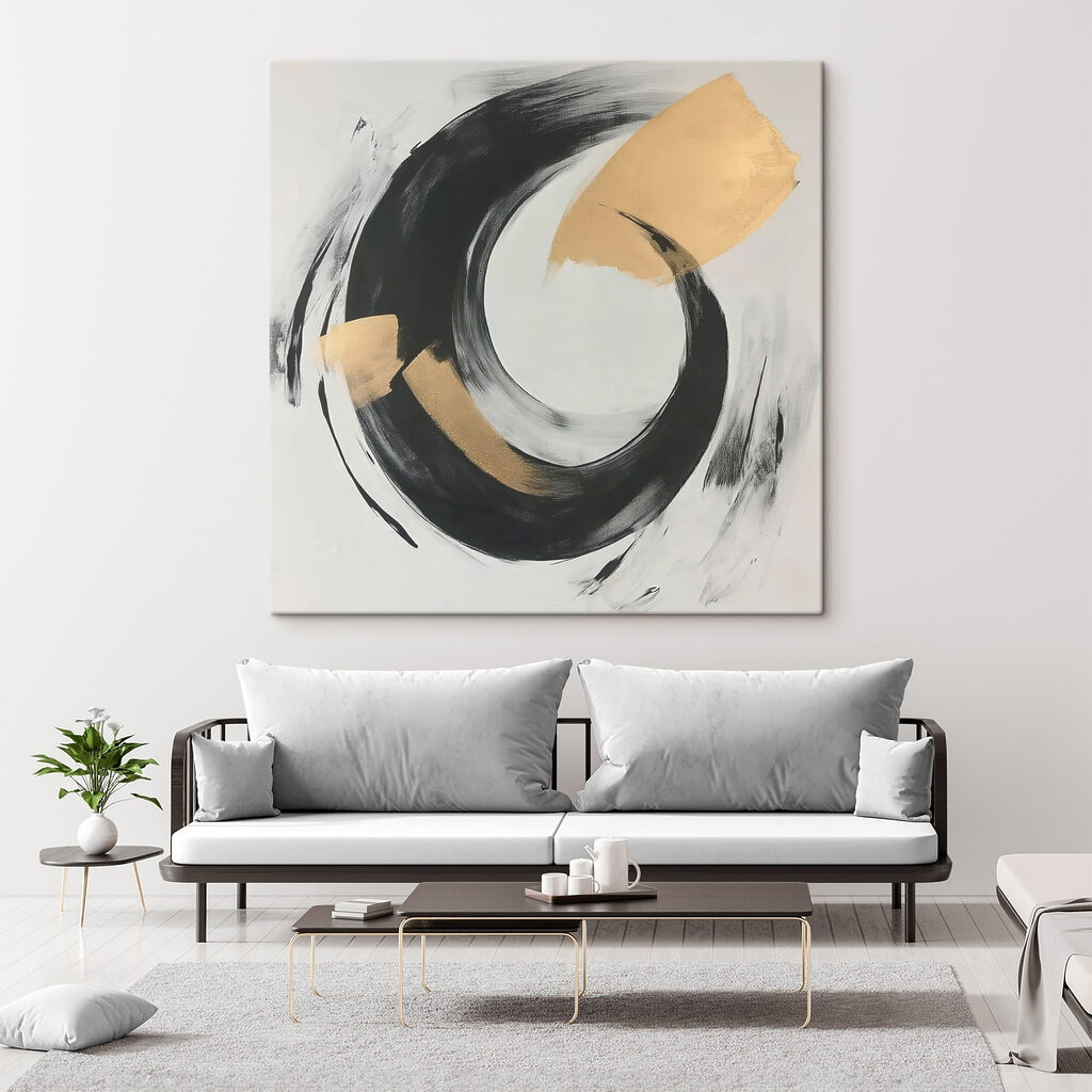 Zwarte cirkel met goud — interieur 1