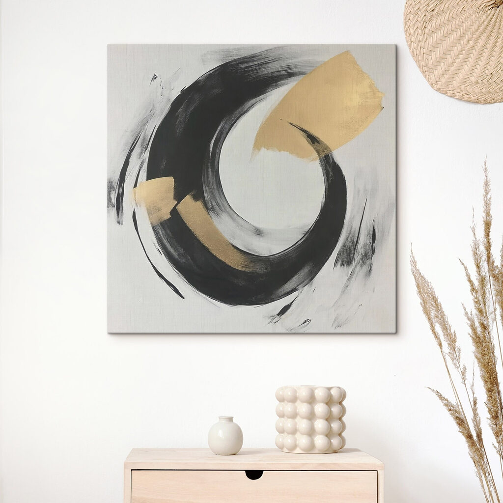 Zwarte cirkel met goud — interieur 2