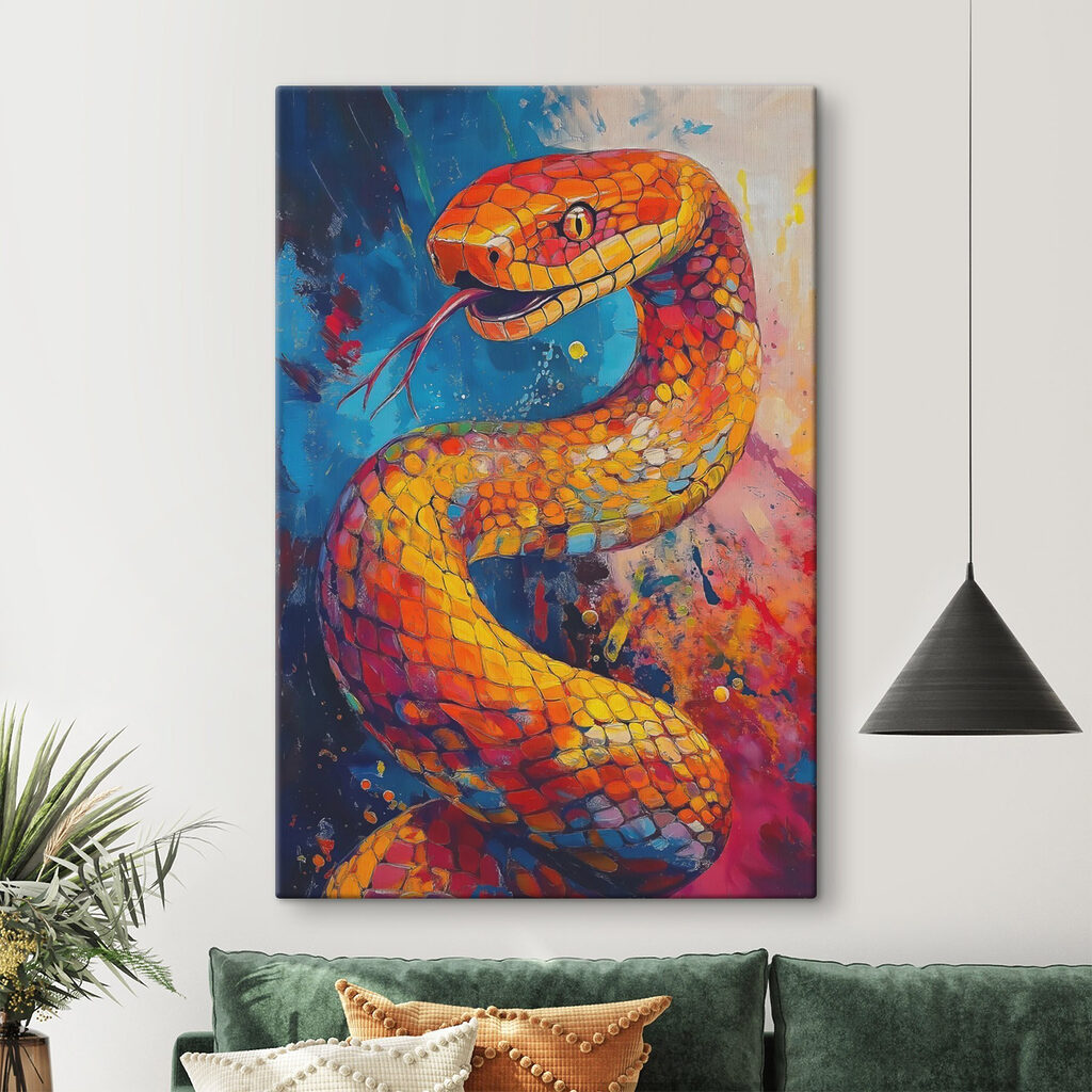 Slang in oranje scherven — interieur 1