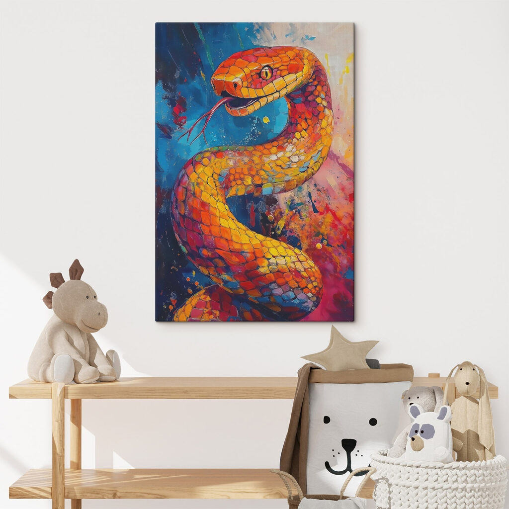 Slang in oranje scherven — interieur 2