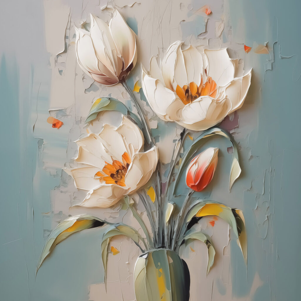 Tulpen in losse verf — volledig ontwerp