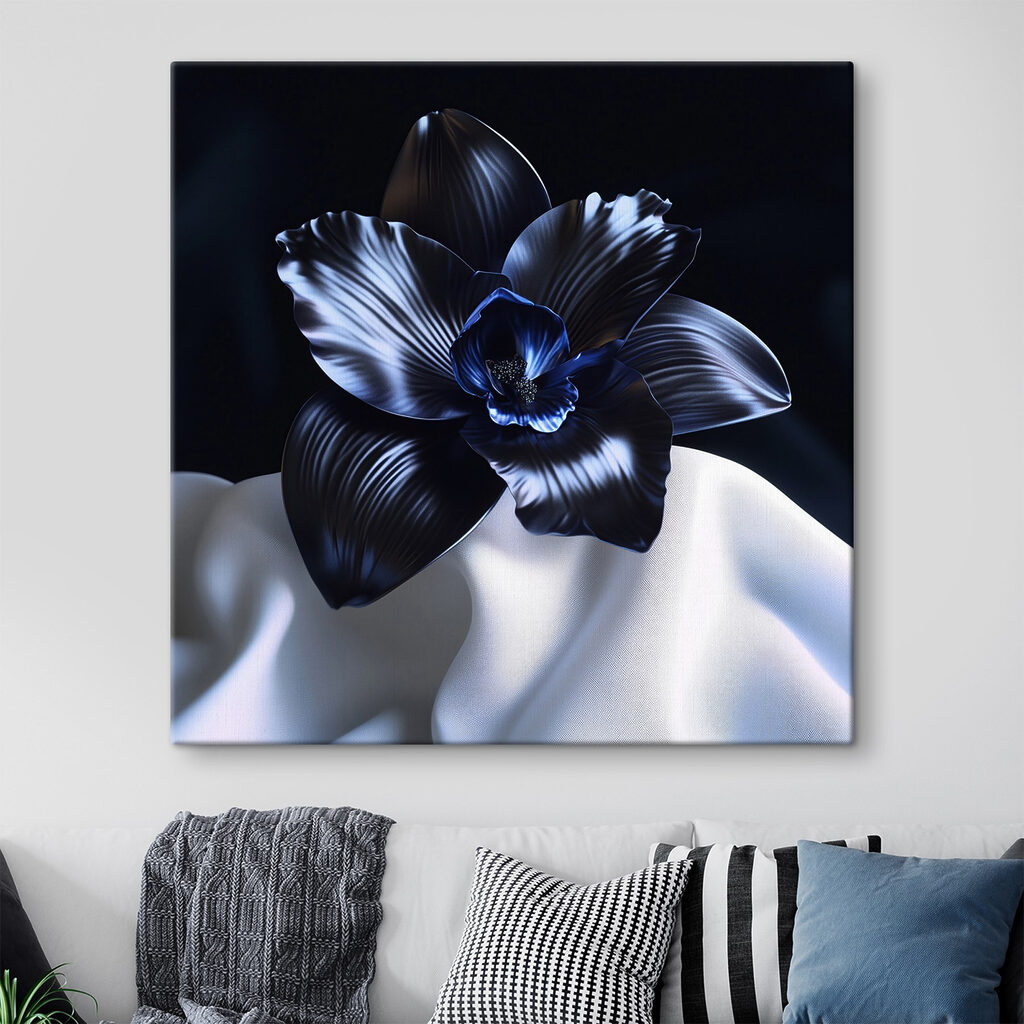 Orchidee op witte plooien — interieur 1
