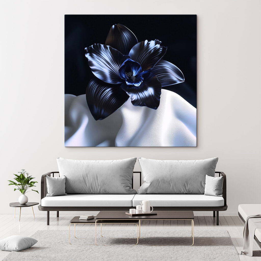 Orchidee op witte plooien — interieur 2
