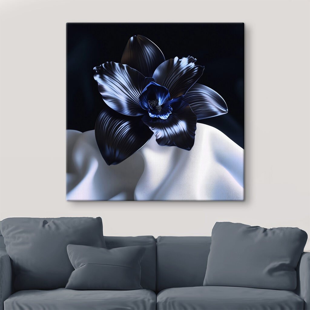 Orchidee op witte plooien — interieur 3