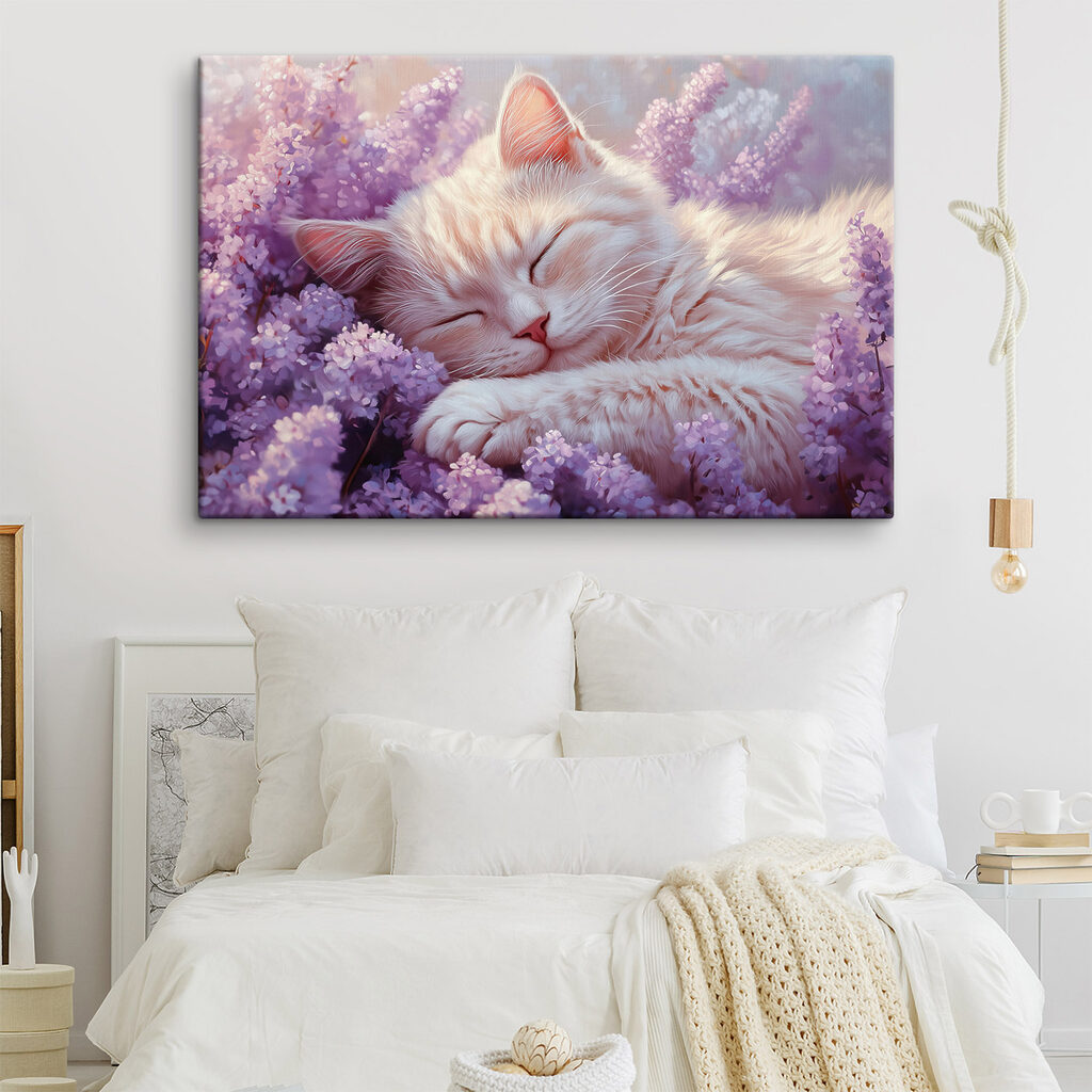 Katje slaapt tussen lila — interieur 2