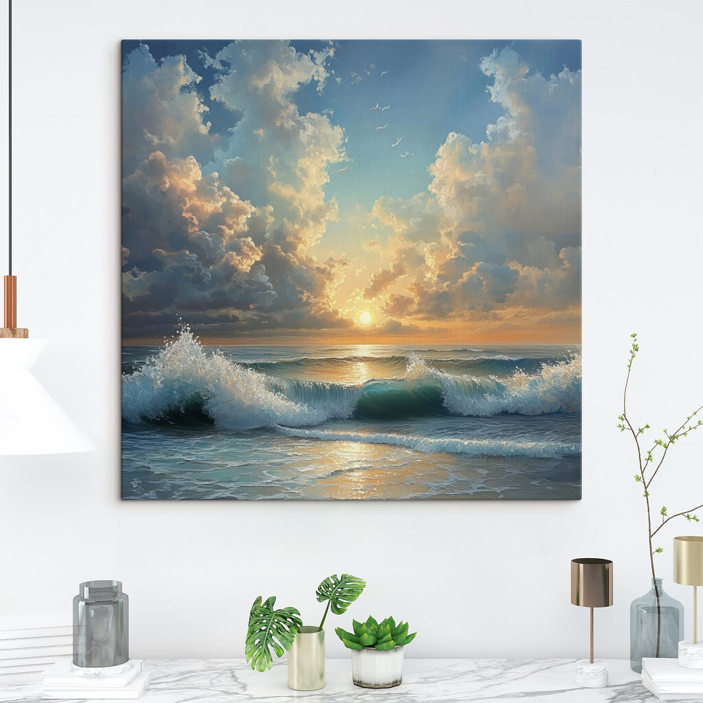 Zon boven blauwe golfjes — interieur 2