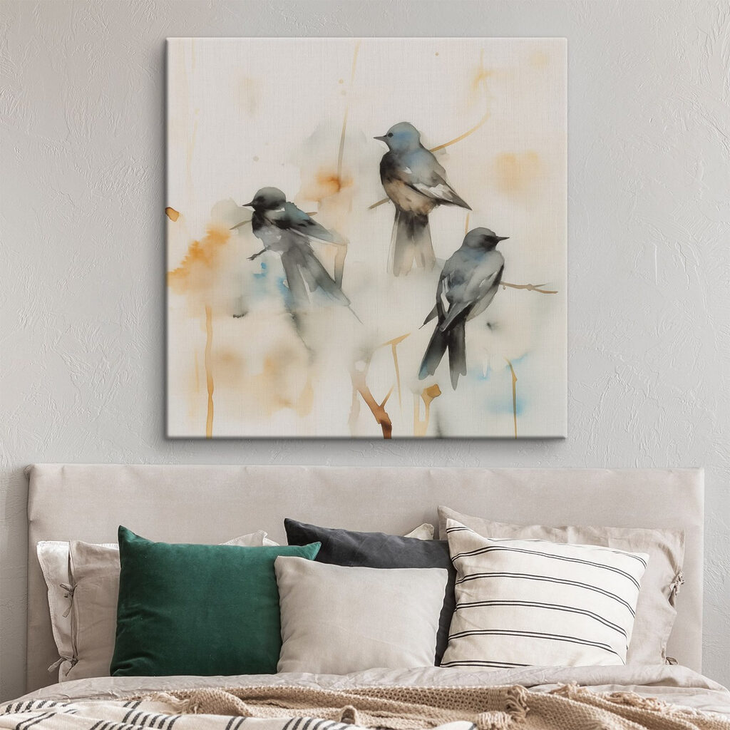 Vogels in bleke aquarel — interieur 2