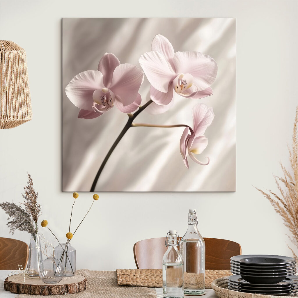 Roze orchidee voor gordijnplooien — interieur 3