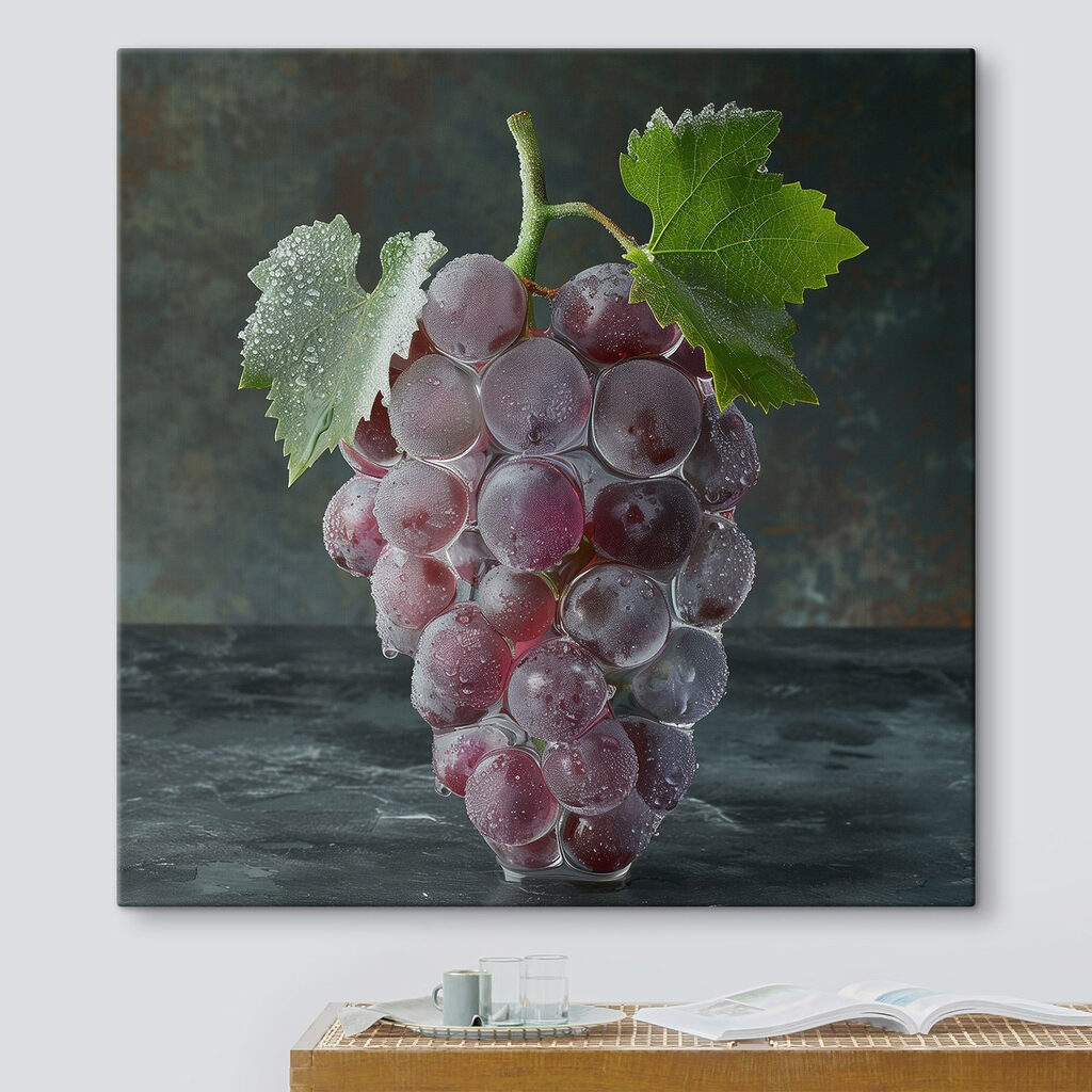 Paarse druiven in nevel — interieur 3