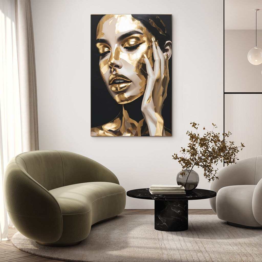 Gouden licht over gezicht — interieur 3