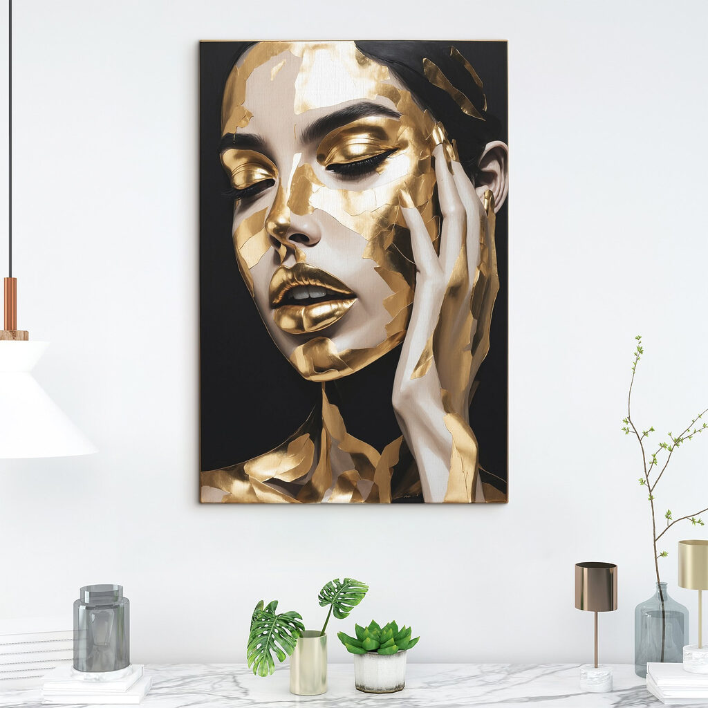 Gouden licht over gezicht — interieur 1