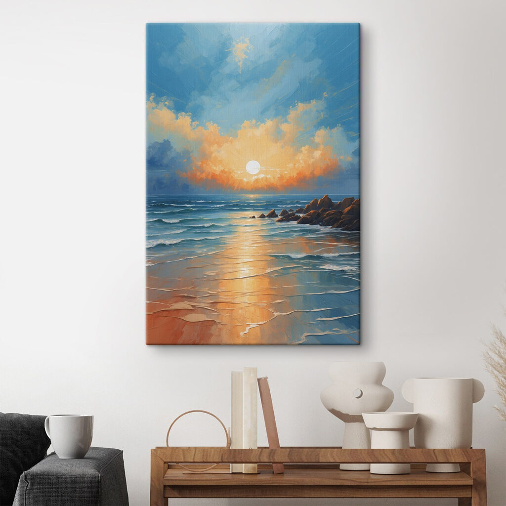 Avondzon op turquoise branding — interieur 2