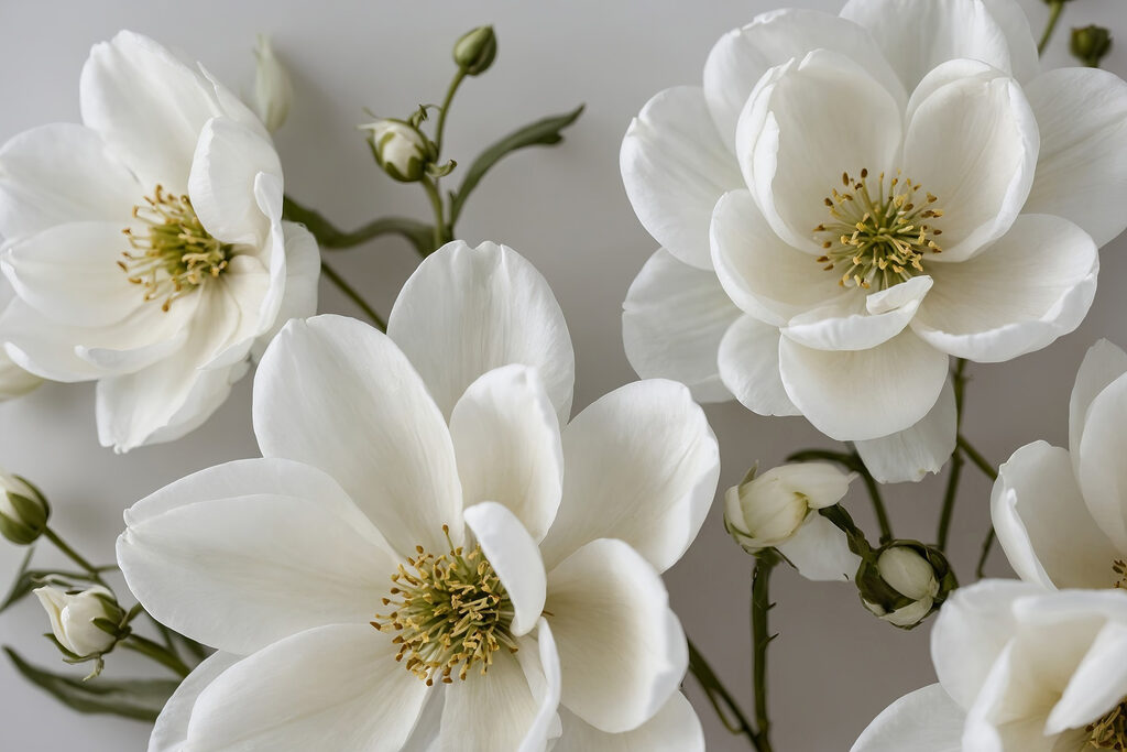 Bloemen met frisgroene harten — volledig ontwerp