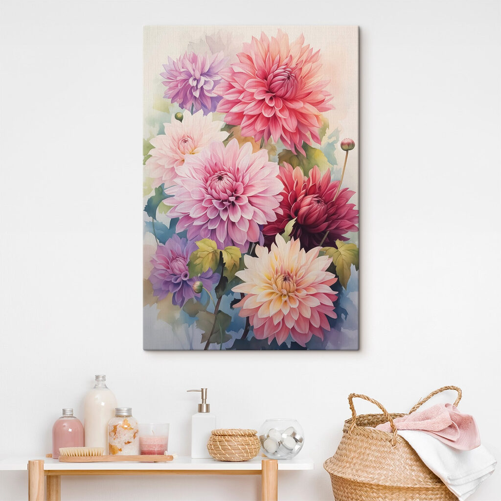 Dahlia’s in vrolijke aquarel — interieur 2