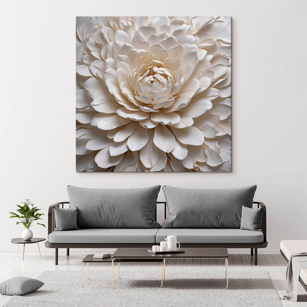 Pioenroos met ivoorwitte blaadjes — interieur 2