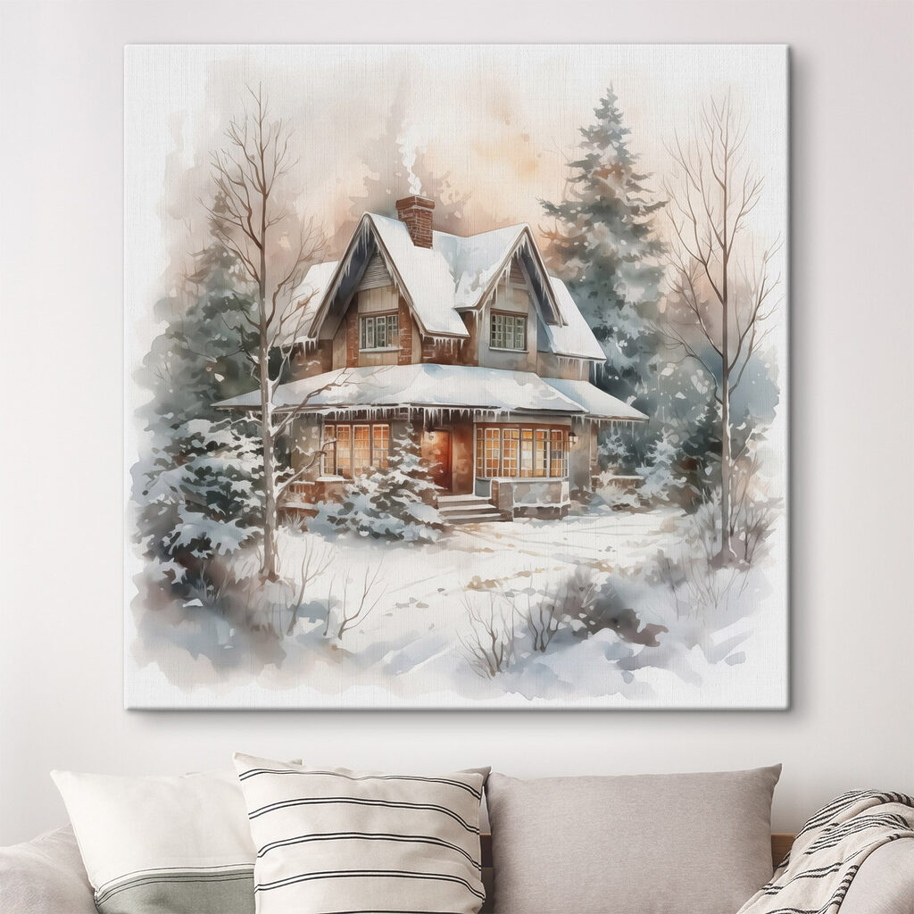 Een winterhuis in sneeuwnevel — interieur 1