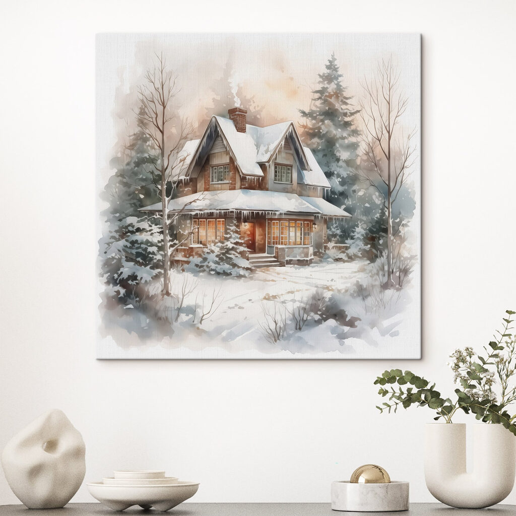 Een winterhuis in sneeuwnevel — interieur 2