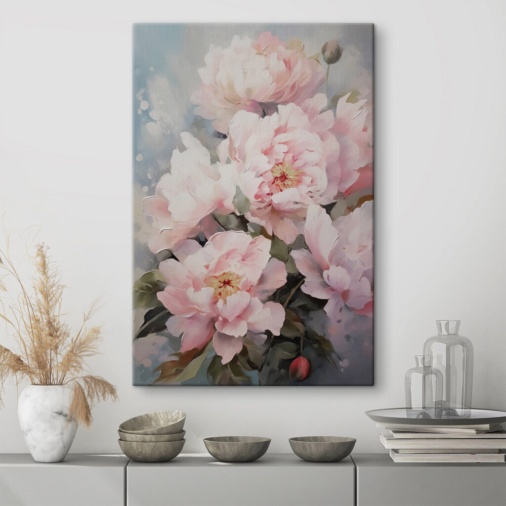 Pioenrozen in koele verfslierten — interieur 1