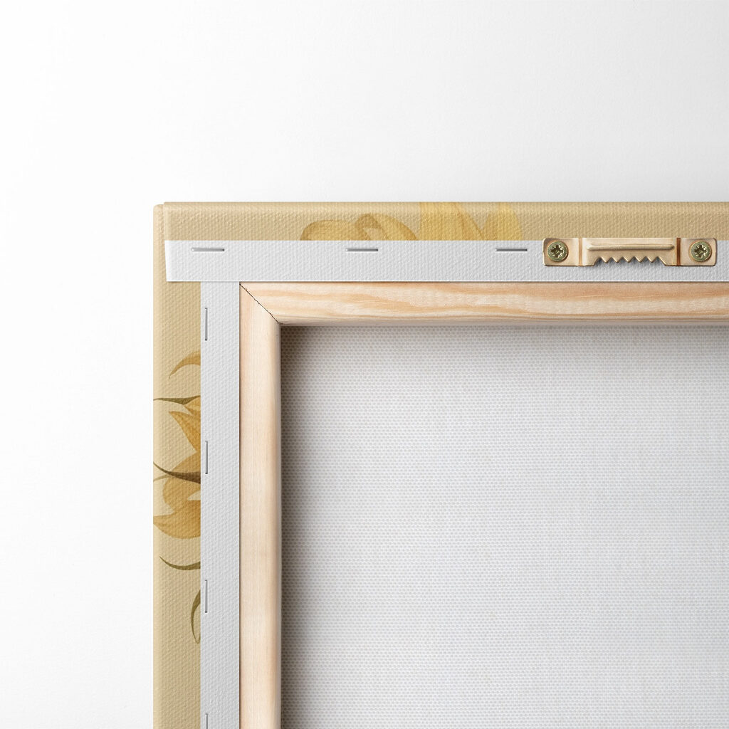 Zonnebloemen op warm beige — achterkant