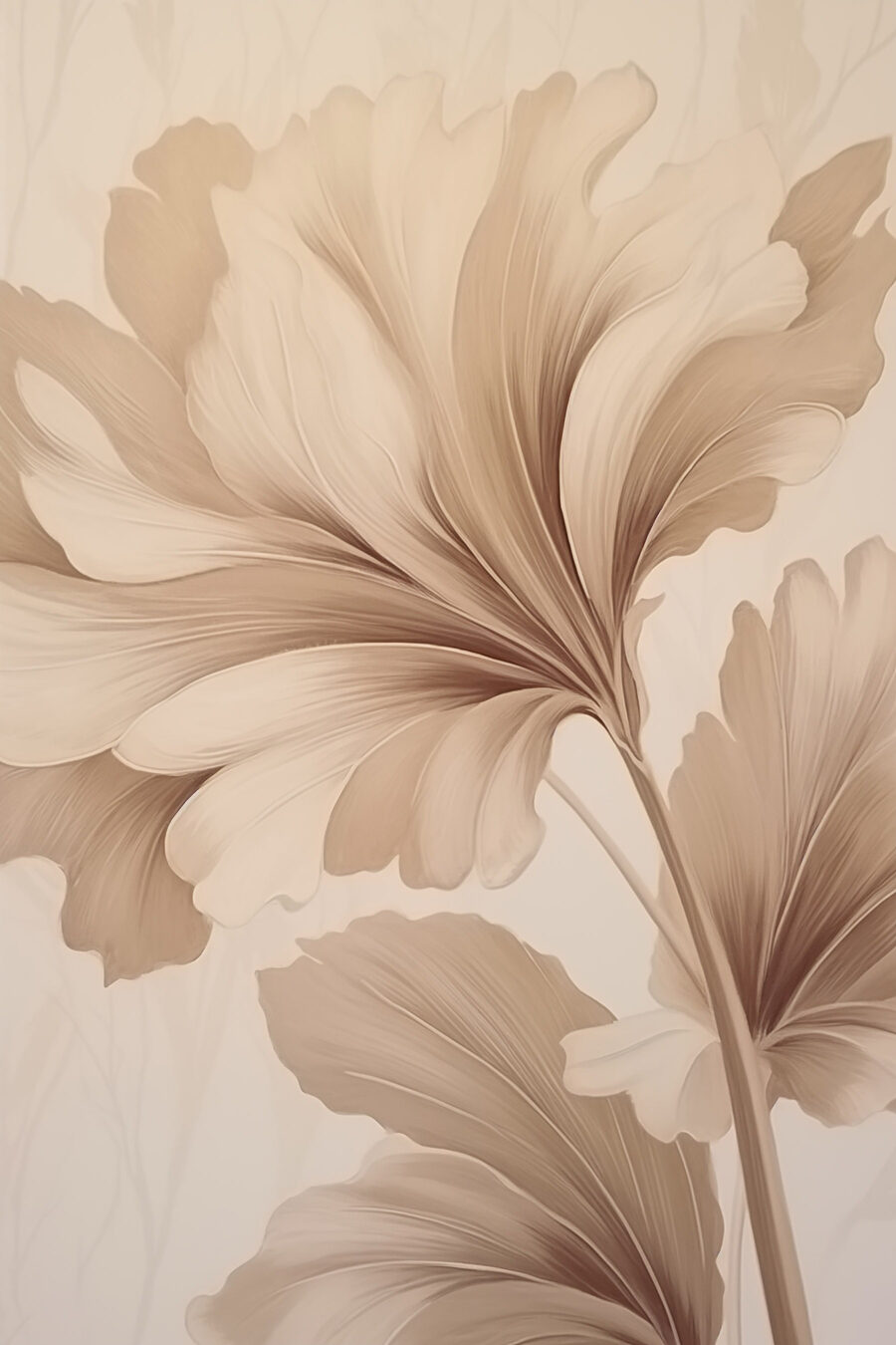 Zandkleurige bloem met vouwen — volledig ontwerp