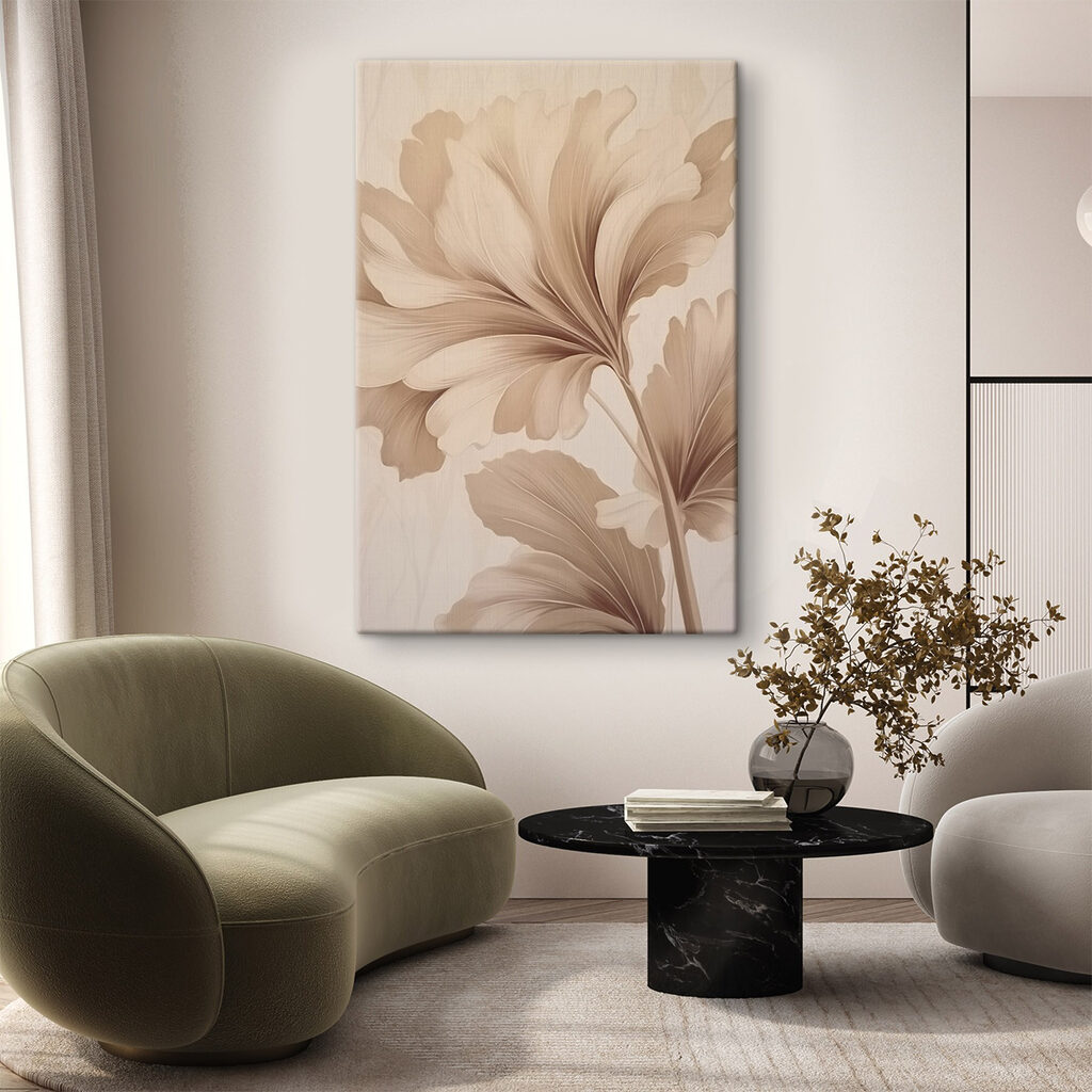 Zandkleurige bloem met vouwen — interieur 1