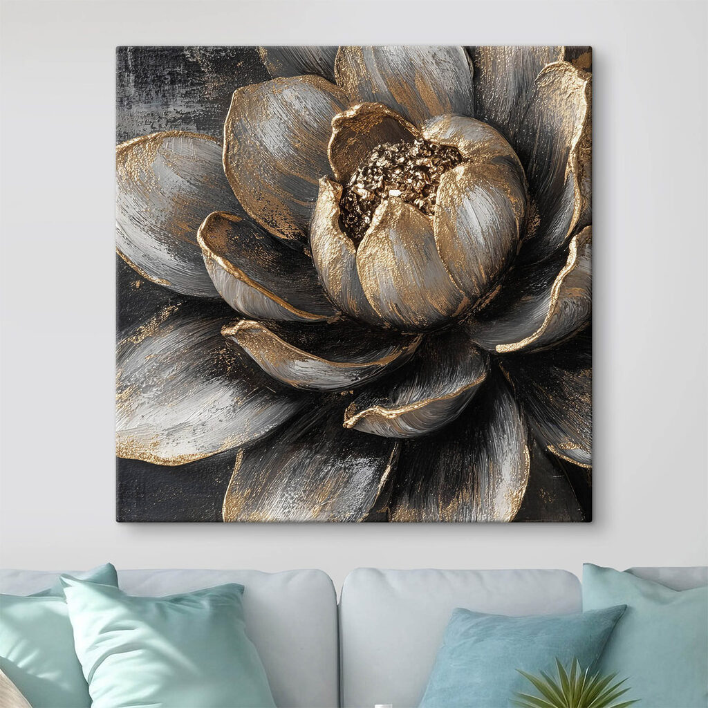 Bloem tussen donkere goudaders — interieur 1