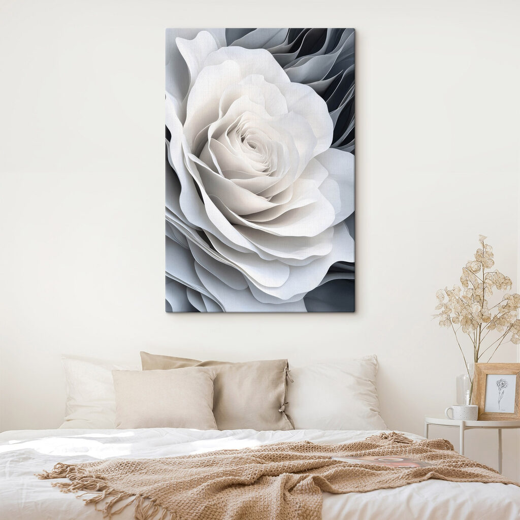 Roos in witte golfranden — interieur 1