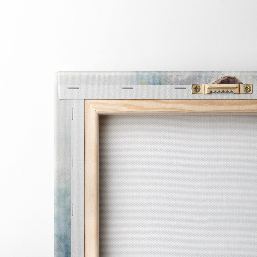 Rode jurk in aquarelwind — achterkant