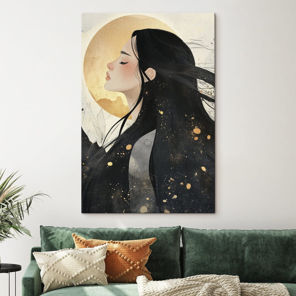 Haar profiel voor goudgeel — interieur 1