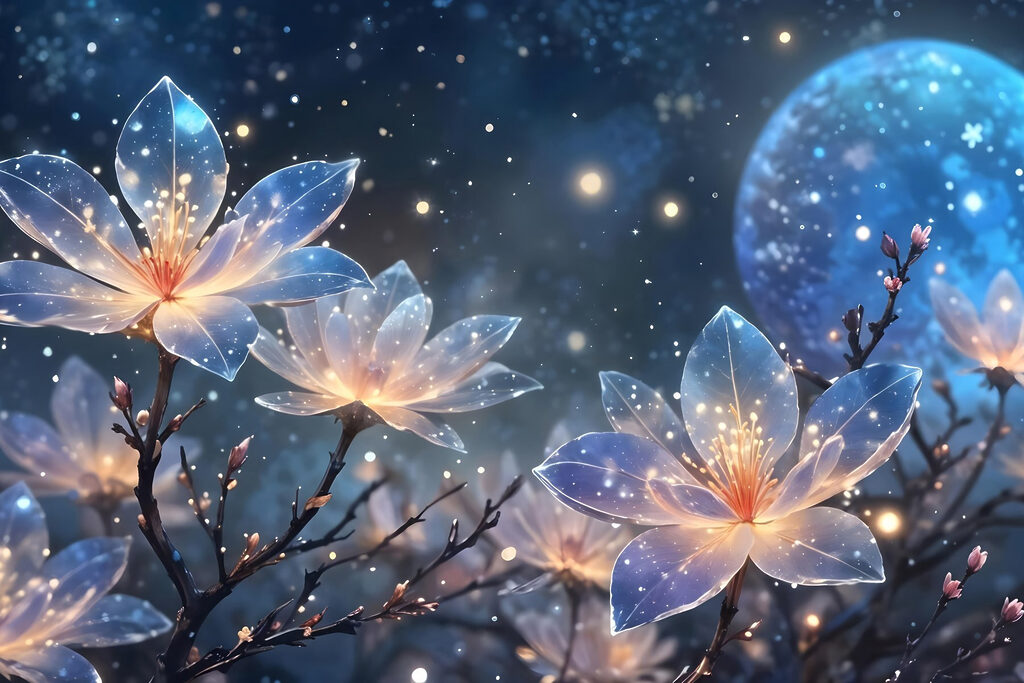 Bloementakken in een sterrennacht — volledig ontwerp
