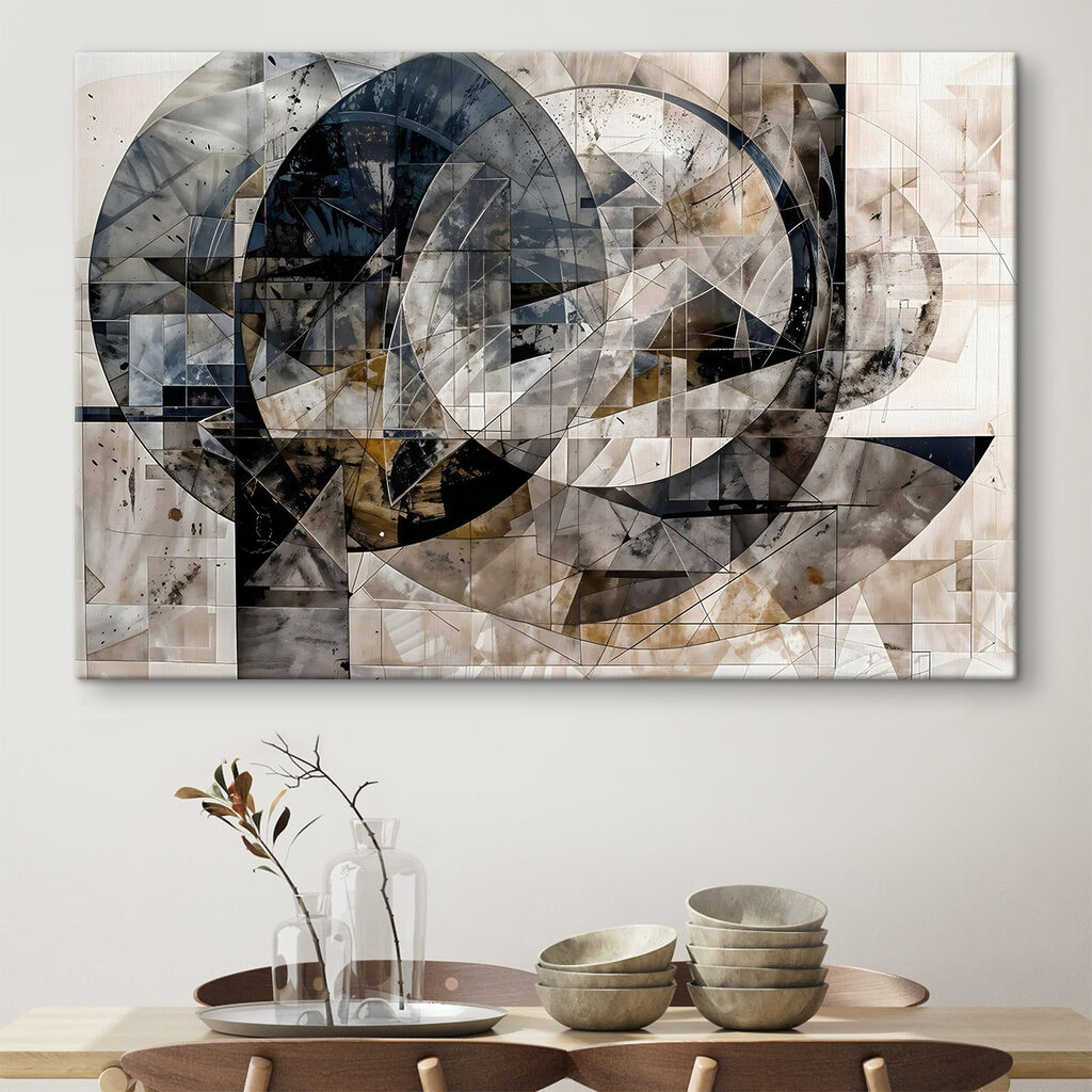 Cirkels in grijze verffragmenten — interieur 2